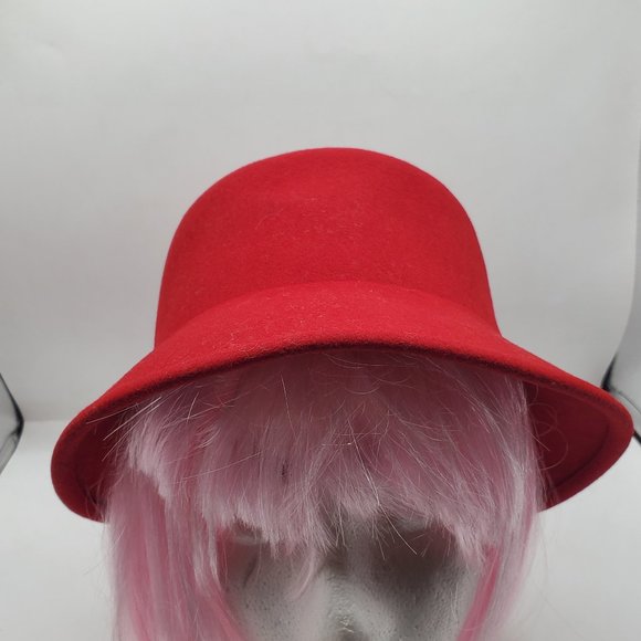 NEW Charter Club Wool Gatsby Cloche Bucket 1920’s Rose Winter Hat Red OS NWT Charter Club | Accessories | Charter Club Womens Cloche  main image 2